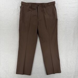 VTG Covington Comfort Fit Pants Mens 44x32 Brown Wrinkle Free Chino Classic NWT‎